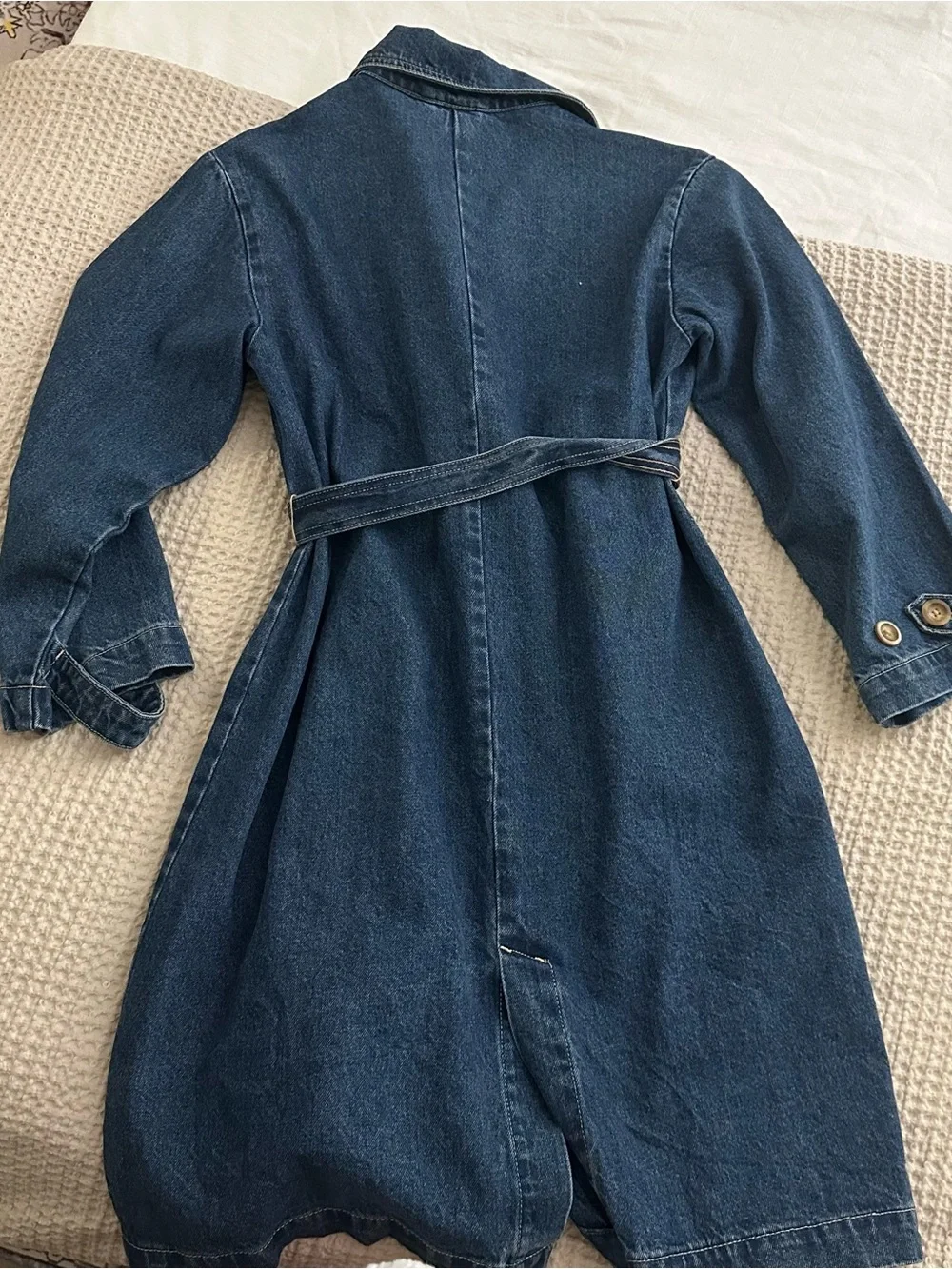 Like New Old Navy Tie-Belt Jean Trench Coat MP